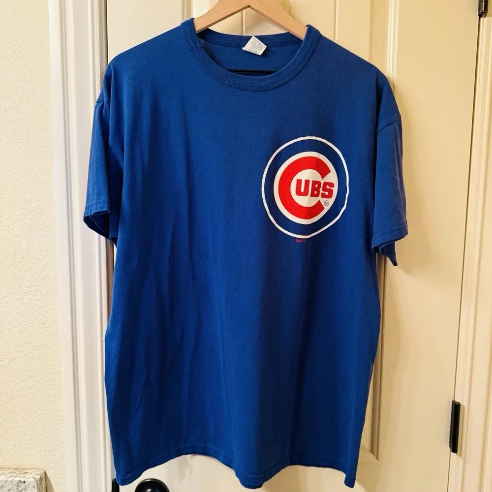 Vintage Russell Athletic Chicago Cubs T Shirt Large Blue NuBlend MLB 90s Double - Picture 7 of 10